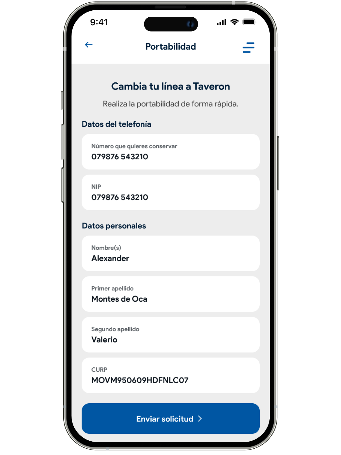 App Taveron - Telefonía